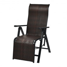 Load image into Gallery viewer, Patio Back Adjustable Rattan Folding Lounge Recliner
