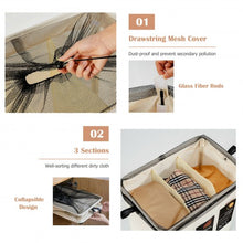 Load image into Gallery viewer, 120L 3-Section Laundry Hamper Sorter with Wheels and Mesh Cover-Beige
