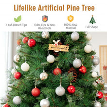 Load image into Gallery viewer, 7ft Unlit Hinged PVC Artificial Christmas Pine Tree with Red Berries
