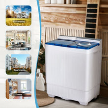 Load image into Gallery viewer, 26 Pound Portable Semi-automatic Washing Machine with Built-in Drain Pump-Blue
