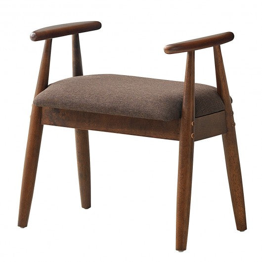 Solid Rubberwood Frame Upholstered Shoe Bench