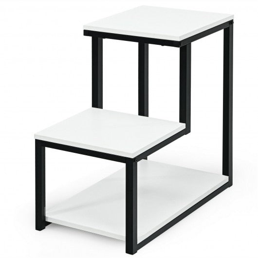 3-Tier Sofa Side Table Night Stand-White