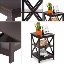 Load image into Gallery viewer, 2PCS 3-Tier Display Storage End Table-Espresso

