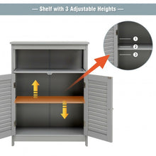 Load image into Gallery viewer, Wood Freestanding Bathroom Storage Cabinet with Double Shutter Door-Gray
