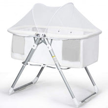 Load image into Gallery viewer, 2 in 1 Foldable Crib with Detachable &amp; Thicken Mattress-White

