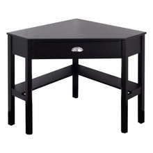 Load image into Gallery viewer, Corner Wooden PC Laptop Computer Desk-Black
