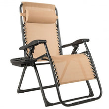 Load image into Gallery viewer, Oversize Lounge Chair Patio Heavy Duty Folding Recliner-Beige
