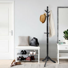 Load image into Gallery viewer, Adjustable Free Standing Wooden Coat Rack-Black

