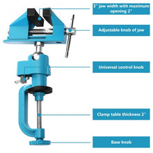 Load image into Gallery viewer, Bench Vise Swivel 3&quot; Tabletop Clamp Vice Tilts Rotate 360 Universal Work
