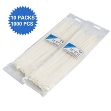 Load image into Gallery viewer, 1000 pcs 12&quot; Nylon Plastic Self Lock Cable Loop Ties Wire-White

