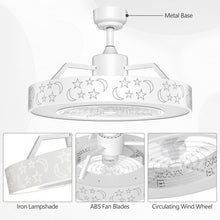 Load image into Gallery viewer, 23&quot; Ceiling Fan with LED Light and Remote Control-White

