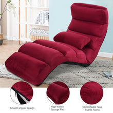 Load image into Gallery viewer, Stylish  Folding Lazy Sofa Chair with Pillow-Burgundy
