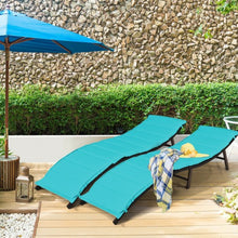 Load image into Gallery viewer, 2Pcs Folding Patio Lounger Chair-Turquoise
