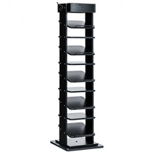 Load image into Gallery viewer, Rotated Shoe Rack 9 Tier Wooden Shoe Organizer -Black
