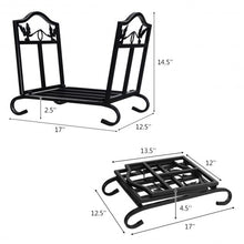 Load image into Gallery viewer, Foldable Firewood Log Rack Steel Wood Storage Holder
