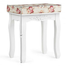Load image into Gallery viewer, White Cushioned Vanity Stool Piano Seat
