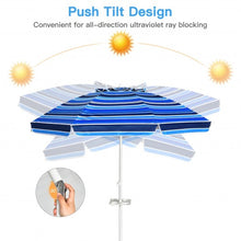 Load image into Gallery viewer, 7.2 FT Portable Outdoor Beach Umbrella with Sand Anchor and Tilt Mechanism for  Poolside and Garden-Navy
