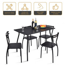 Load image into Gallery viewer, 5 Pcs Dining Table Set with 4 Chairs - Black
