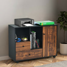 Load image into Gallery viewer, Lateral Mobile Filing Open Cabinet Large Printer Stand with 2 Drawers
