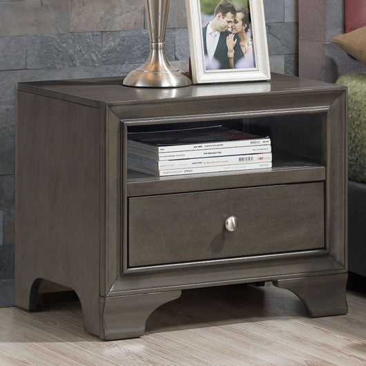 Nightstand Sofa Side Table End Table Storage Drawer -Gray