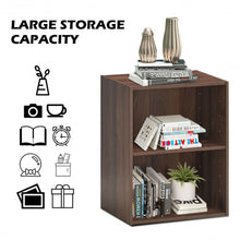 Load image into Gallery viewer, 2 Tier Open Night Stand End Table Sofa Side Storage Furniture-Walnut
