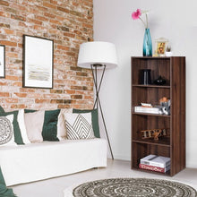 Load image into Gallery viewer, 4 Tier Open Shelf  Storage Display Cabinet-Walnut
