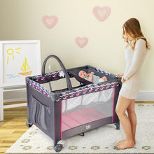 Load image into Gallery viewer, Folding Travel Baby Crib Playpen with Baby Toys
