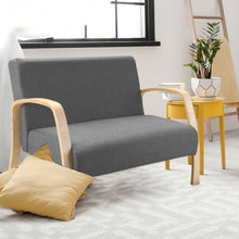 Load image into Gallery viewer, Mid Century Modern Fabric Upholstered Armchair Loveseat
