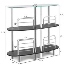 Load image into Gallery viewer, 3-tier Bar Cabinets Table with Tempered GlassTop
