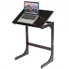 Load image into Gallery viewer, Adjustable C-Shape Couch End Table wth Tilting Top-Brown
