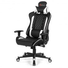 Load image into Gallery viewer, Massage Gaming Chair with Lumbar Support and Headrest-White
