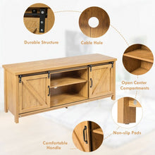 Load image into Gallery viewer, TV Stand with Cabinet Sliding Barn Door -Golden
