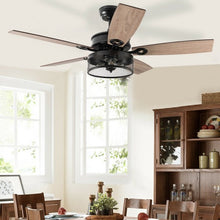 Load image into Gallery viewer, 48-Inch Ceiling Fan with 5 Wooden Rustic Reversible Blades
