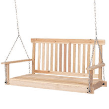 Load image into Gallery viewer, 4&#39; Wood Garden Hanging Seat Chains Porch Swing
