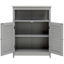 Load image into Gallery viewer, Wood Freestanding Bathroom Storage Cabinet with Double Shutter Door-Gray
