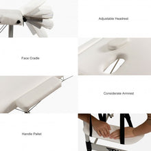 Load image into Gallery viewer, 84&#39;&#39; L Portable Adjustable Massage Bed w/ Carry Case for Facial Salon Spa -White
