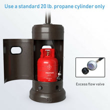Load image into Gallery viewer, Outdoor Heater Propane Standing LP Gas Steel with Table &amp; Wheels-Brown
