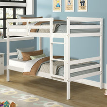 Load image into Gallery viewer, Twin Bunk Bed Children Wooden Bunk Beds Solid Hardwood-White
