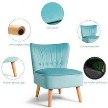Load image into Gallery viewer, Armless Accent Chair Tufted Velvet Leisure Chair-Green
