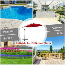Load image into Gallery viewer, 10 Foot Patio Offset Umbrella Market Hanging Umbrella for Backyard Poolside Lawn Garden-Burgundy

