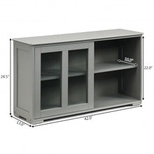 Load image into Gallery viewer, Sideboard Buffet Cupboard Storage Cabinet with Sliding Door-Gray
