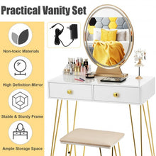 Load image into Gallery viewer, Industrial Makeup Dressing Table with 3 Lighting Modes-White
