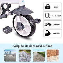 Load image into Gallery viewer, 4-in-1 Detachable Baby Stroller Tricycle with Round Canopy -Blue
