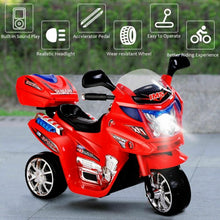 Load image into Gallery viewer, 3 Wheel Kids 6V Battery Powered Electric Motorcycle Red
