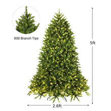 Load image into Gallery viewer, Premium Hinged Artificial Fir Christmas Tree with LED Lights-5 ft
