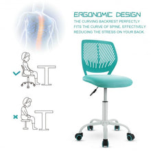 Load image into Gallery viewer, Adjustable Office Task Desk Armless Chair-Turquoise

