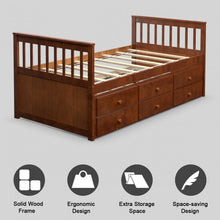 Load image into Gallery viewer, Alternative Twin Captain&#39;s Bunk Bed-Walnut
