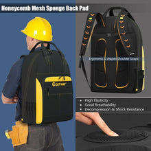 Load image into Gallery viewer, Tool Backpack Heavy Duty Jobsite Tool Bag 48 Pockets
