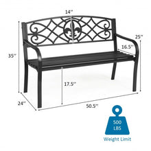 Load image into Gallery viewer, Patio Park Yard Outdoor Furniture Steel Bench
