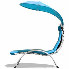 Load image into Gallery viewer, Patio Hanging Swing Hammock Chaise Lounger Chair with Canopy-Blue

